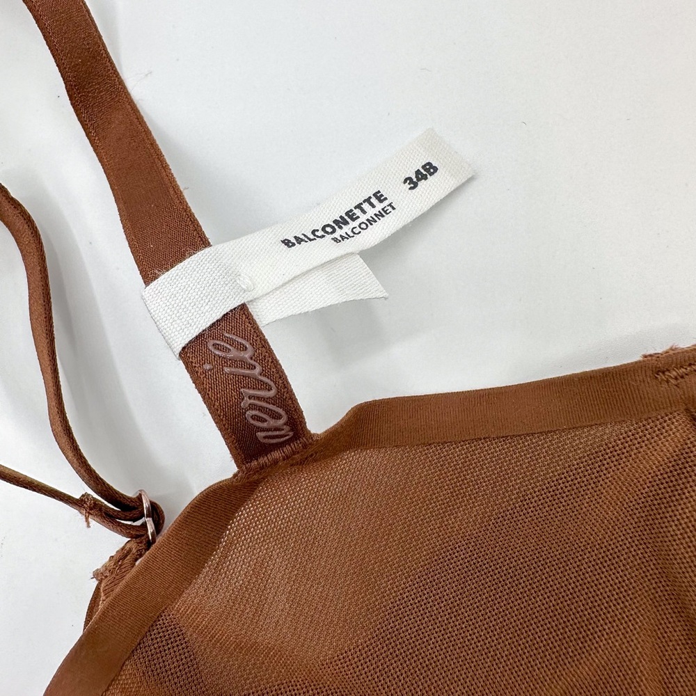 Aerie Smoothez Brown Unlined Mesh Balconette Bra - Picture 3 of 8